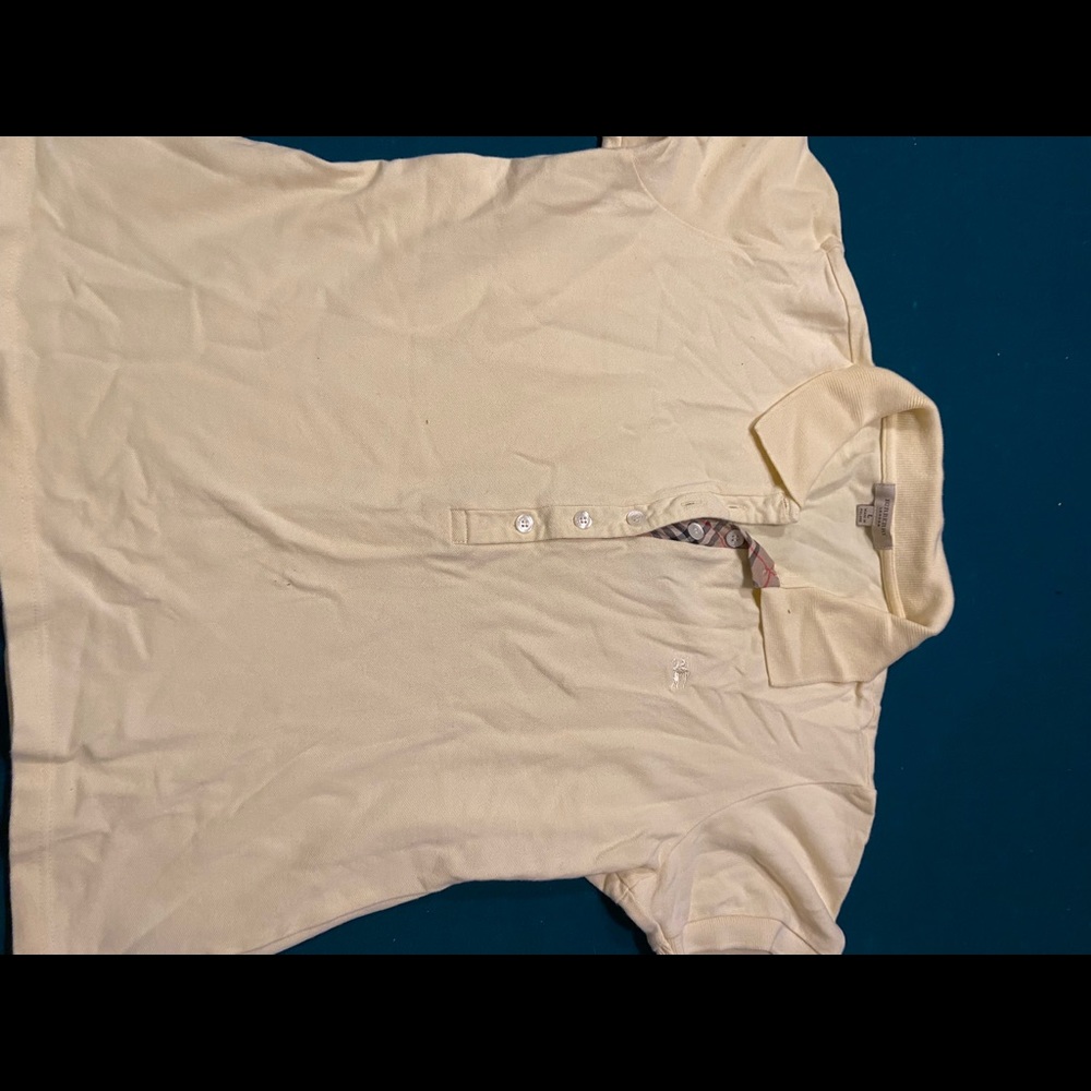 Burberry london polo shirt. Yellow large